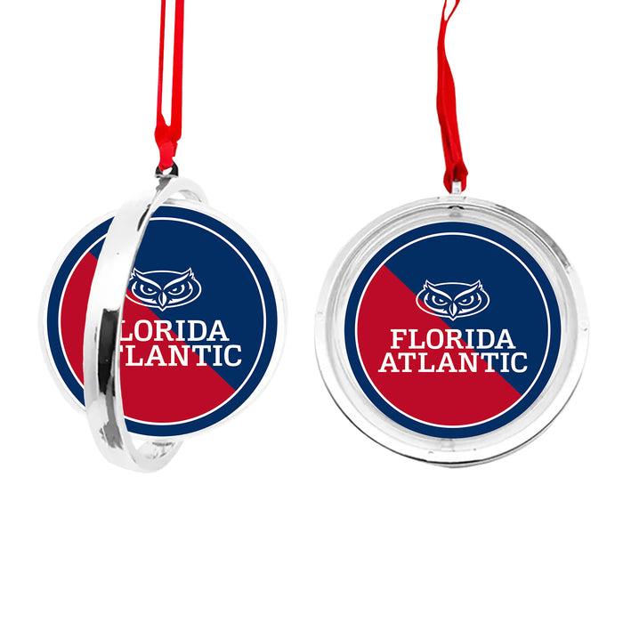 Florida Atlantic University Christmas Reversible Flat Round Ornament
