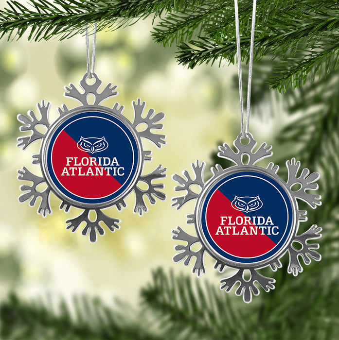 Florida Atlantic University Christmas Ornament - Snowflake Metal
