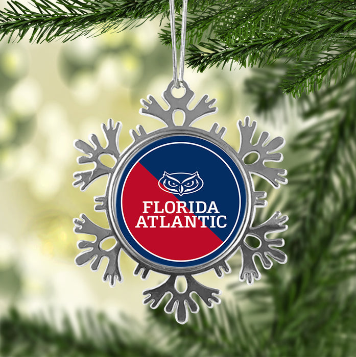 Florida Atlantic University Christmas Ornament - Snowflake Metal