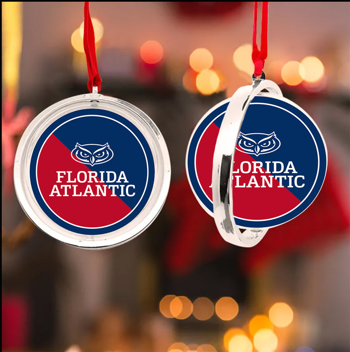 Florida Atlantic University Christmas Reversible Flat Round Ornament
