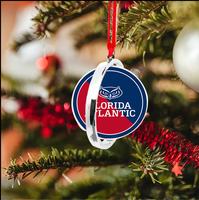 Florida Atlantic University Christmas Reversible Flat Round Ornament