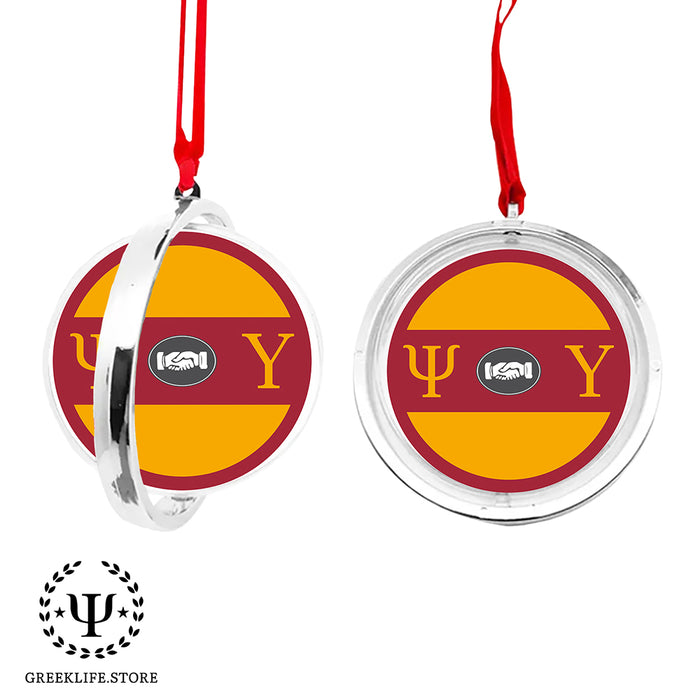 Psi Upsilon Christmas Reversible Flat Round Ornament