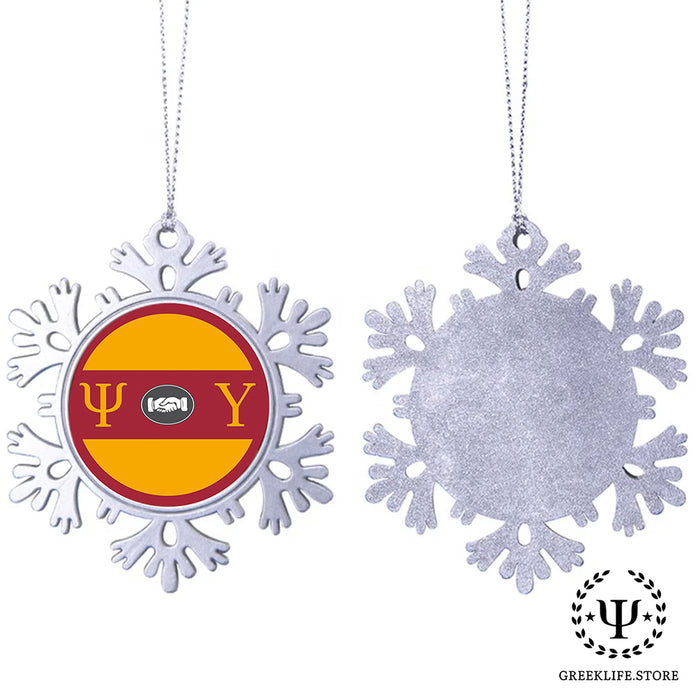 Psi Upsilon Christmas Ornament - Snowflake Metal