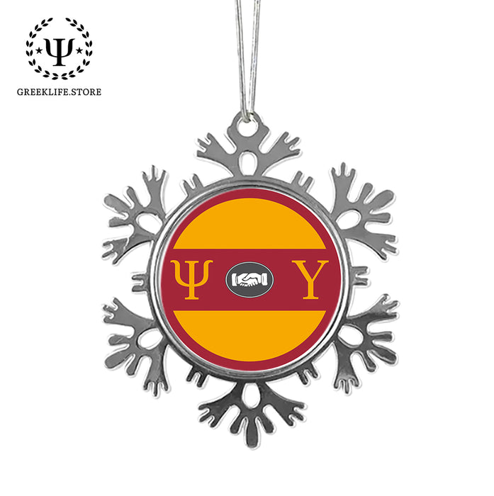 Psi Upsilon Christmas Ornament - Snowflake Metal