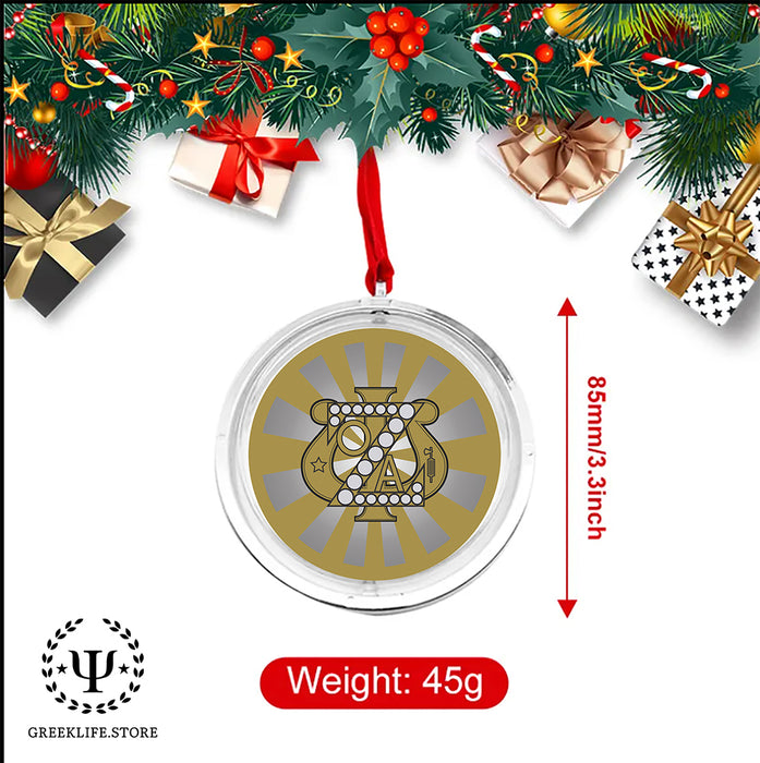 Zeta Psi Christmas Reversible Flat Round Ornament