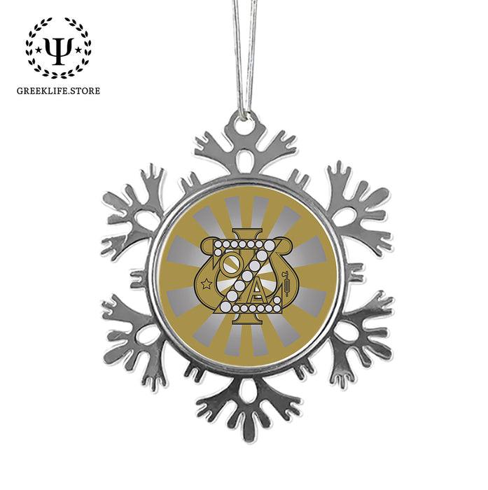Zeta Psi Christmas Ornament - Snowflake Metal