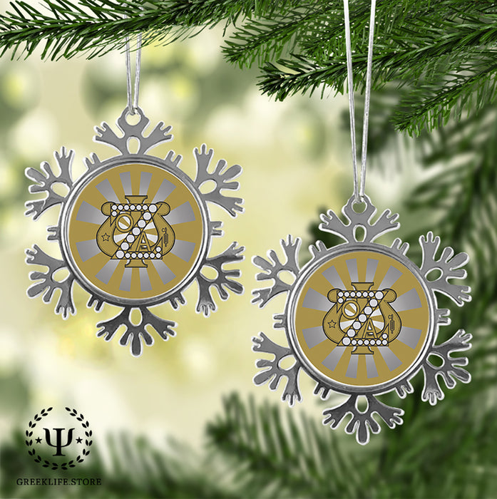 Zeta Psi Christmas Ornament - Snowflake Metal