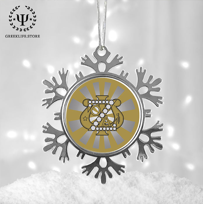 Zeta Psi Christmas Ornament - Snowflake Metal