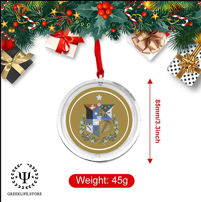 Zeta Psi Christmas Reversible Flat Round Ornament