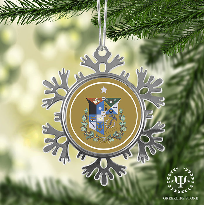 Zeta Psi Christmas Ornament - Snowflake Metal