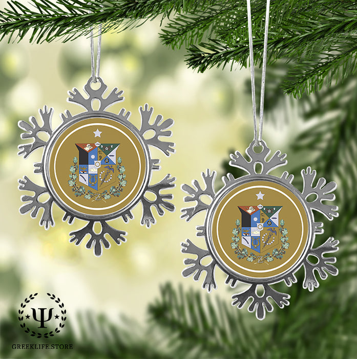 Zeta Psi Christmas Ornament - Snowflake Metal