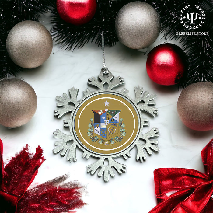 Zeta Psi Christmas Ornament - Snowflake Metal