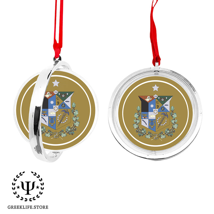 Zeta Psi Christmas Reversible Flat Round Ornament