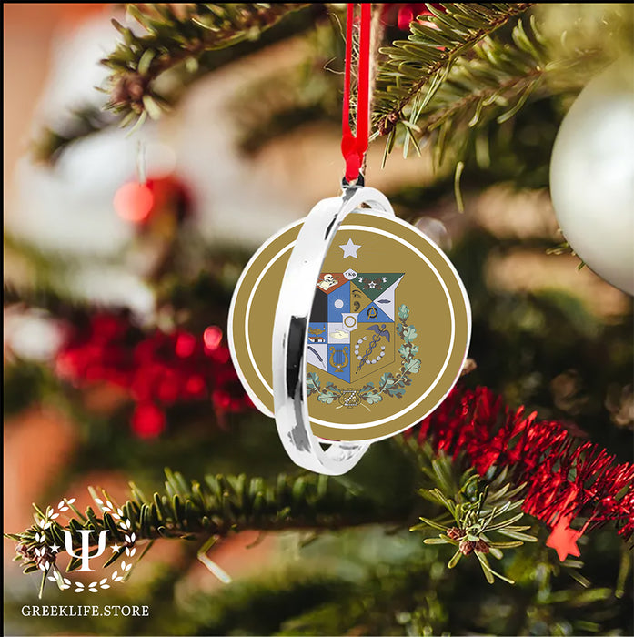 Zeta Psi Christmas Reversible Flat Round Ornament