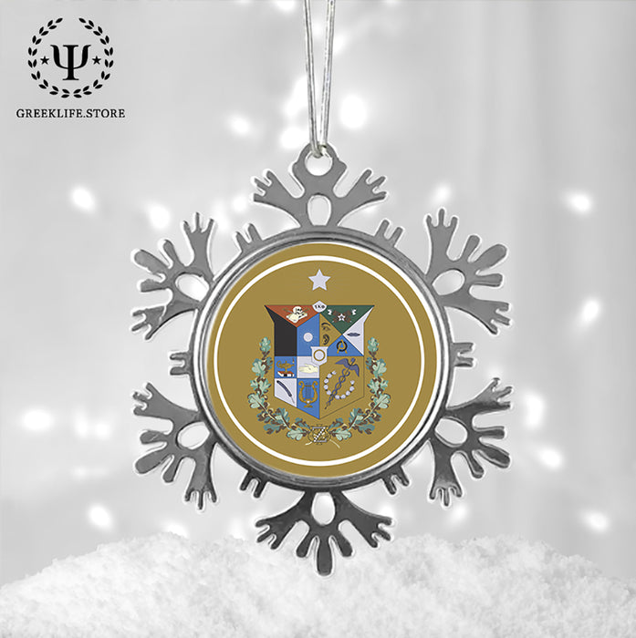 Zeta Psi Christmas Ornament - Snowflake Metal