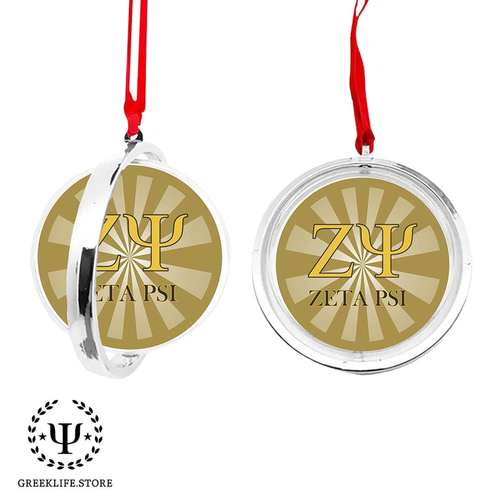 Zeta Psi Christmas Reversible Flat Round Ornament