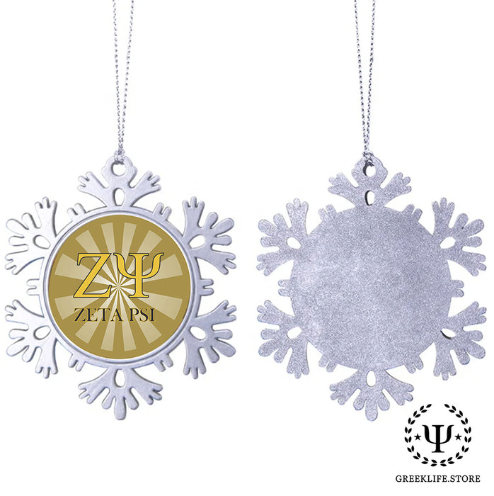 Zeta Psi Christmas Ornament - Snowflake Metal