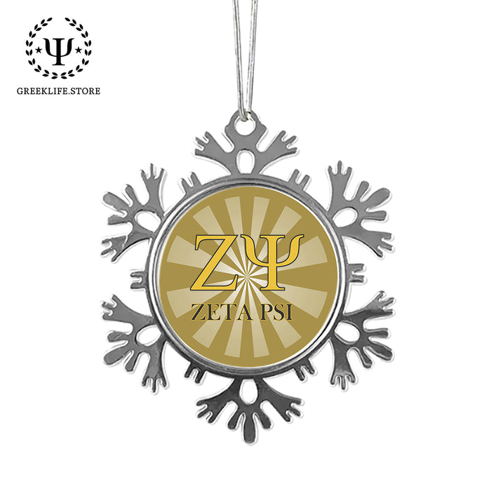 Zeta Psi Christmas Ornament - Snowflake Metal