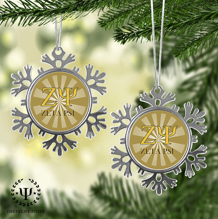 Zeta Psi Christmas Ornament - Snowflake Metal