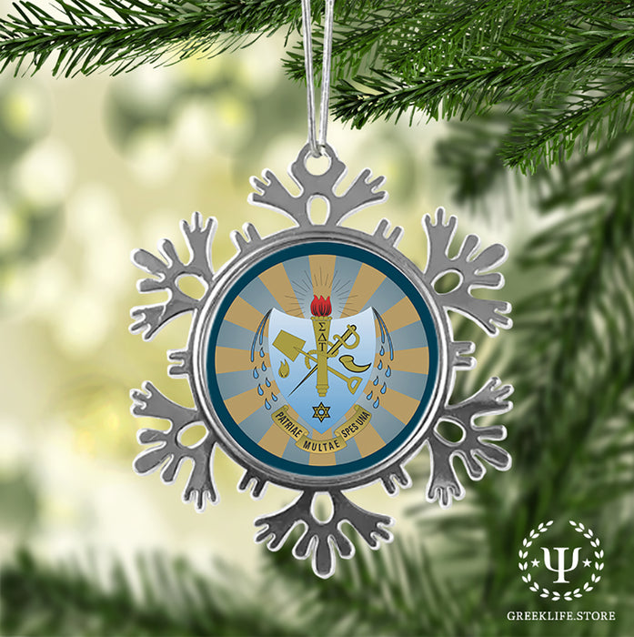 Sigma Delta Tau Christmas Ornament - Snowflake Metal