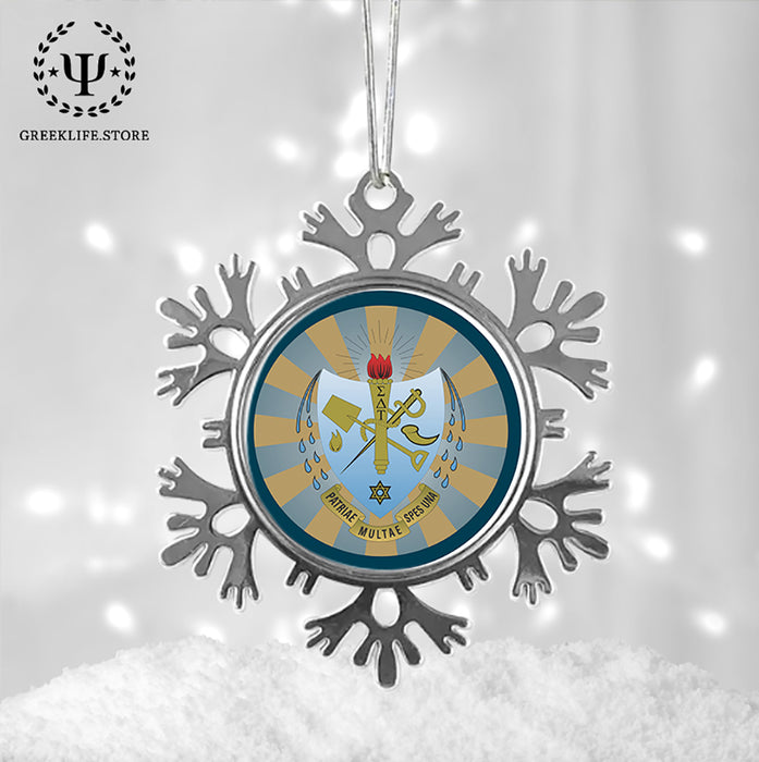 Sigma Delta Tau Christmas Ornament - Snowflake Metal