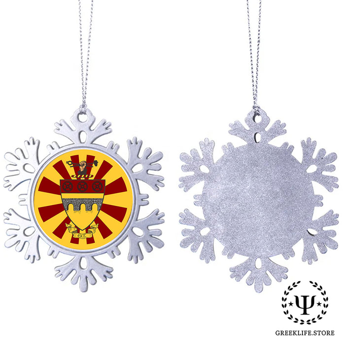 Theta Tau Christmas Ornament - Snowflake Metal