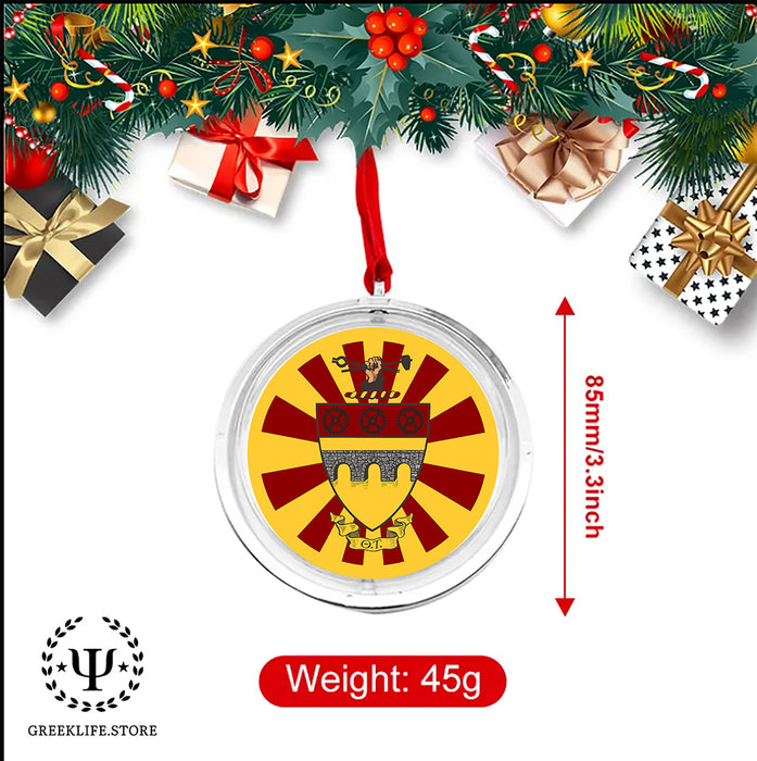 Theta Tau Christmas Reversible Flat Round Ornament