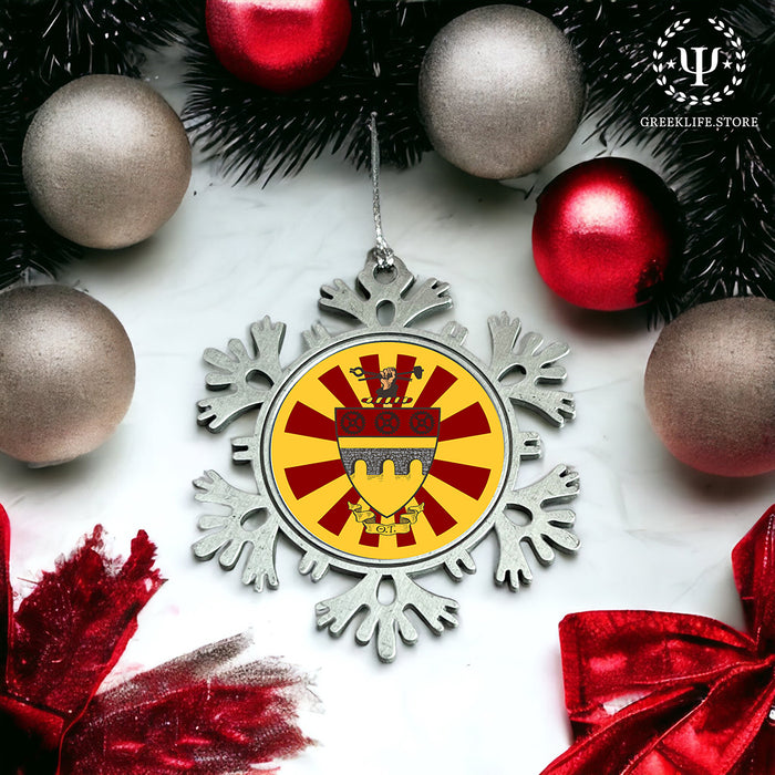 Theta Tau Christmas Ornament - Snowflake Metal