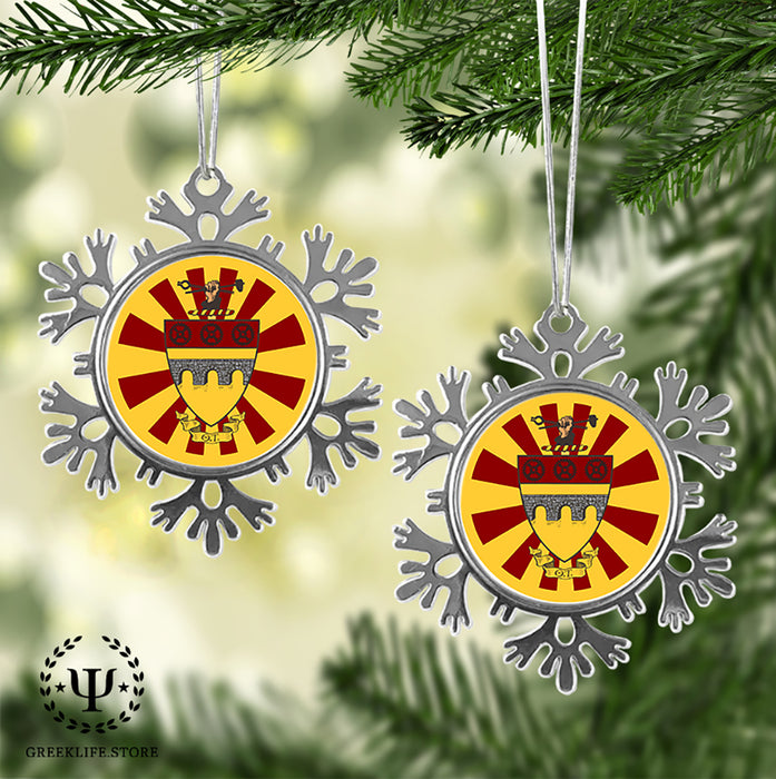 Theta Tau Christmas Ornament - Snowflake Metal