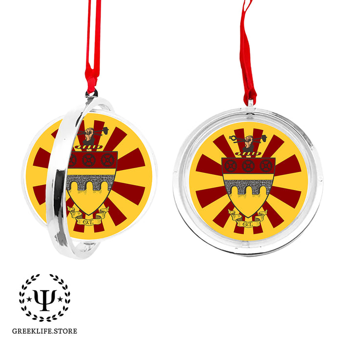 Theta Tau Christmas Reversible Flat Round Ornament