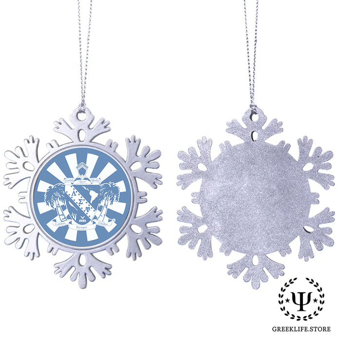 Lambda Sigma Upsilon Christmas Ornament - Snowflake Metal