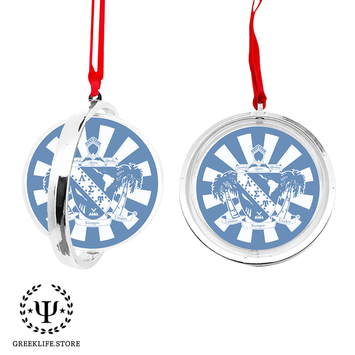 Lambda Sigma Upsilon Christmas Reversible Flat Round Ornament