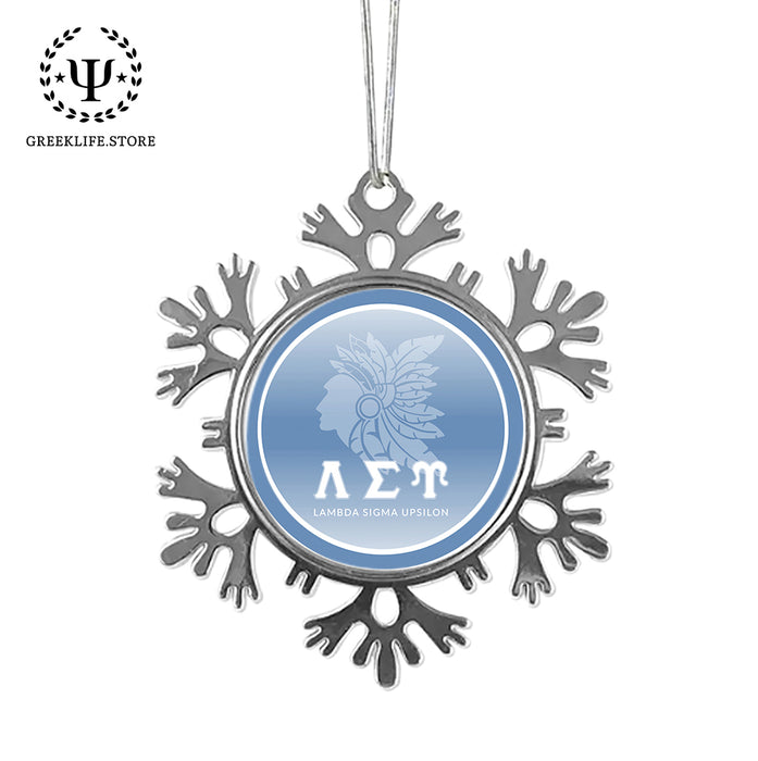 Lambda Sigma Upsilon Christmas Ornament - Snowflake Metal