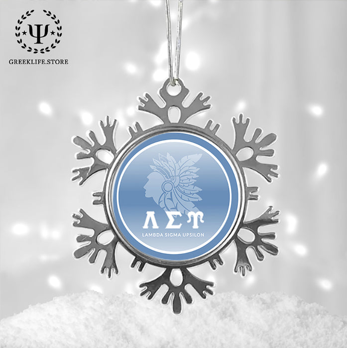 Lambda Sigma Upsilon Christmas Ornament - Snowflake Metal