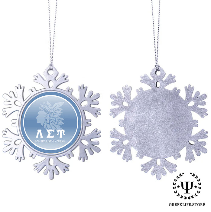 Lambda Sigma Upsilon Christmas Ornament - Snowflake Metal