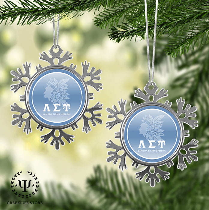 Lambda Sigma Upsilon Christmas Ornament - Snowflake Metal