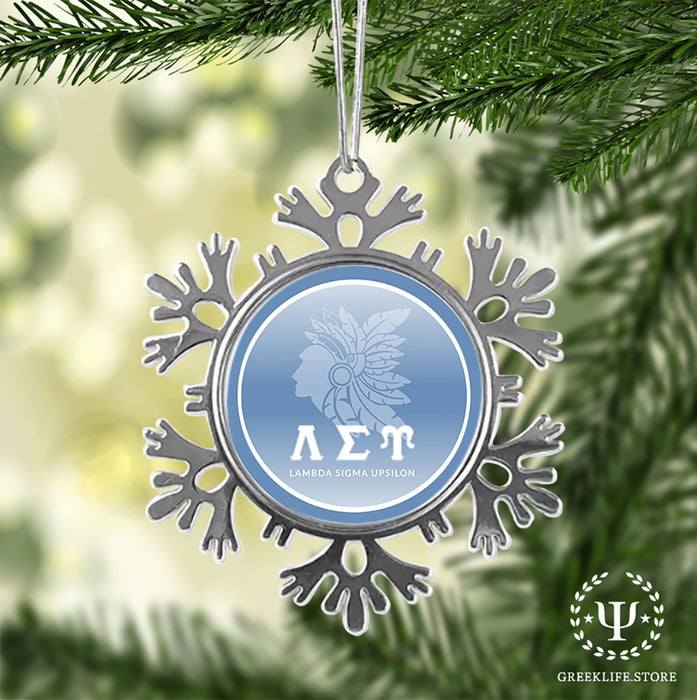 Lambda Sigma Upsilon Christmas Ornament - Snowflake Metal