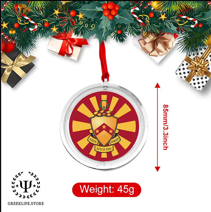 Phi Kappa Tau Christmas Reversible Flat Round Ornament