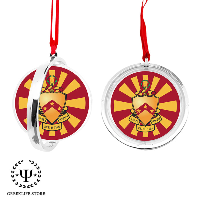 Phi Kappa Tau Christmas Reversible Flat Round Ornament