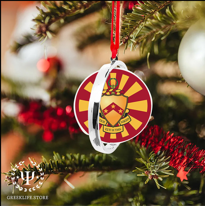 Phi Kappa Tau Christmas Reversible Flat Round Ornament