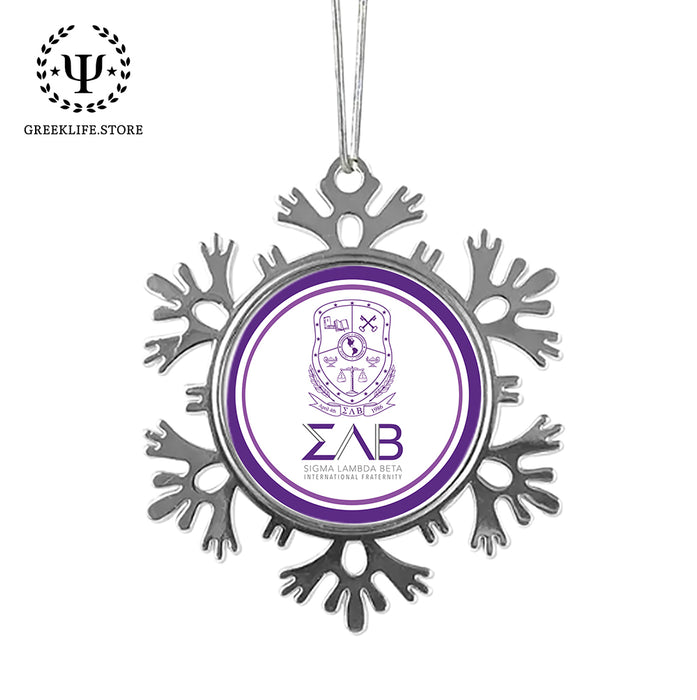 Sigma Lambda Beta Christmas Ornament - Snowflake Metal