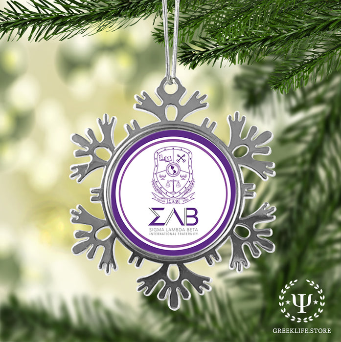Sigma Lambda Beta Christmas Ornament - Snowflake Metal