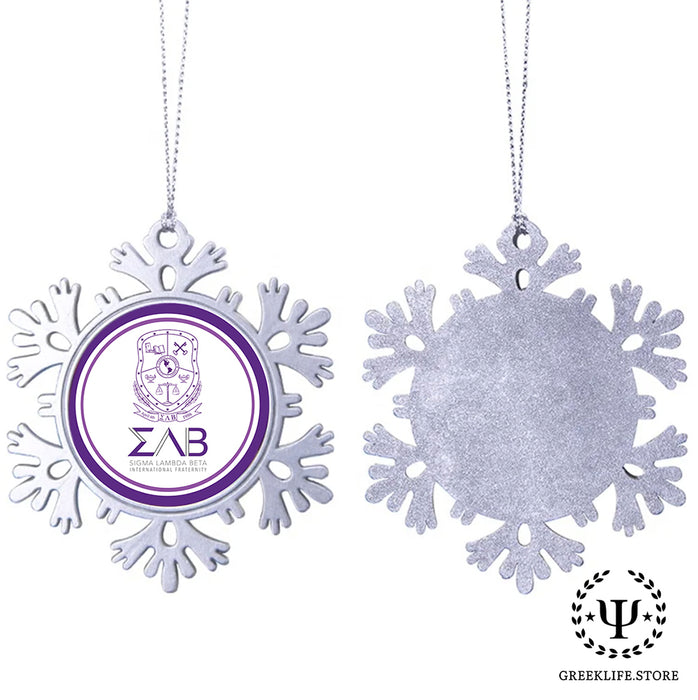 Sigma Lambda Beta Christmas Ornament - Snowflake Metal