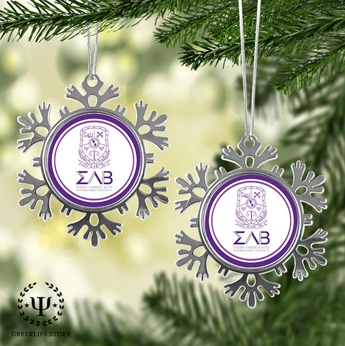Sigma Lambda Beta Christmas Ornament - Snowflake Metal