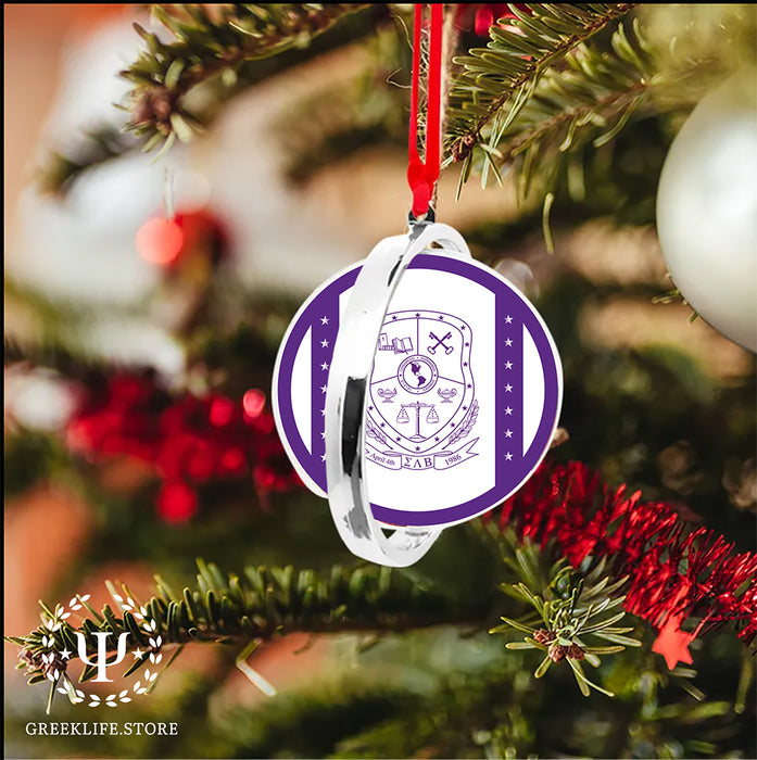 Sigma Lambda Beta Christmas Reversible Flat Round Ornament