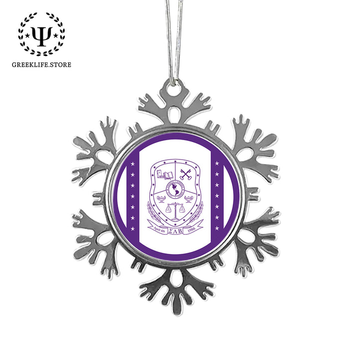 Sigma Lambda Beta Christmas Ornament - Snowflake Metal