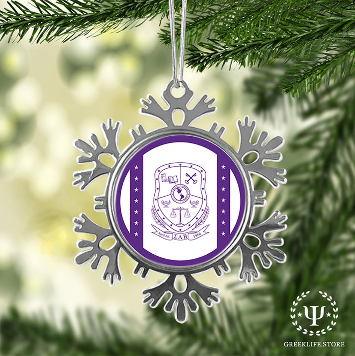 Sigma Lambda Beta Christmas Ornament - Snowflake Metal