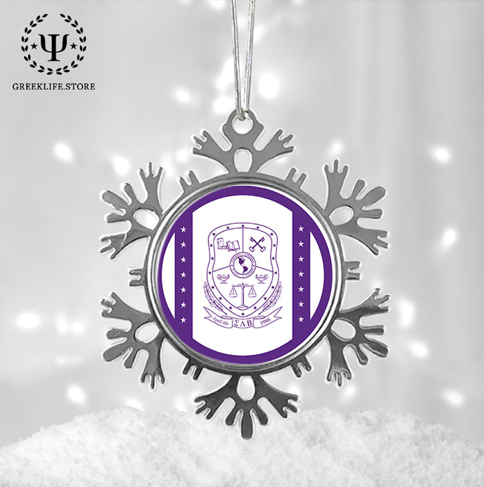 Sigma Lambda Beta Christmas Ornament - Snowflake Metal