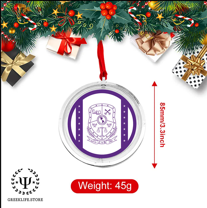 Sigma Lambda Beta Christmas Reversible Flat Round Ornament