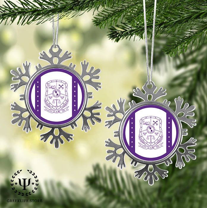 Sigma Lambda Beta Christmas Ornament - Snowflake Metal